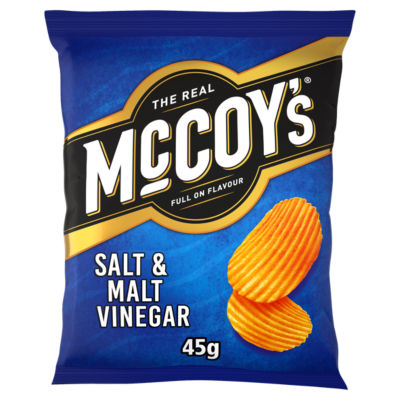 Mccoy's Ridge Cut Salt & Malt Vinegar Flavour Potato Crisps 45G