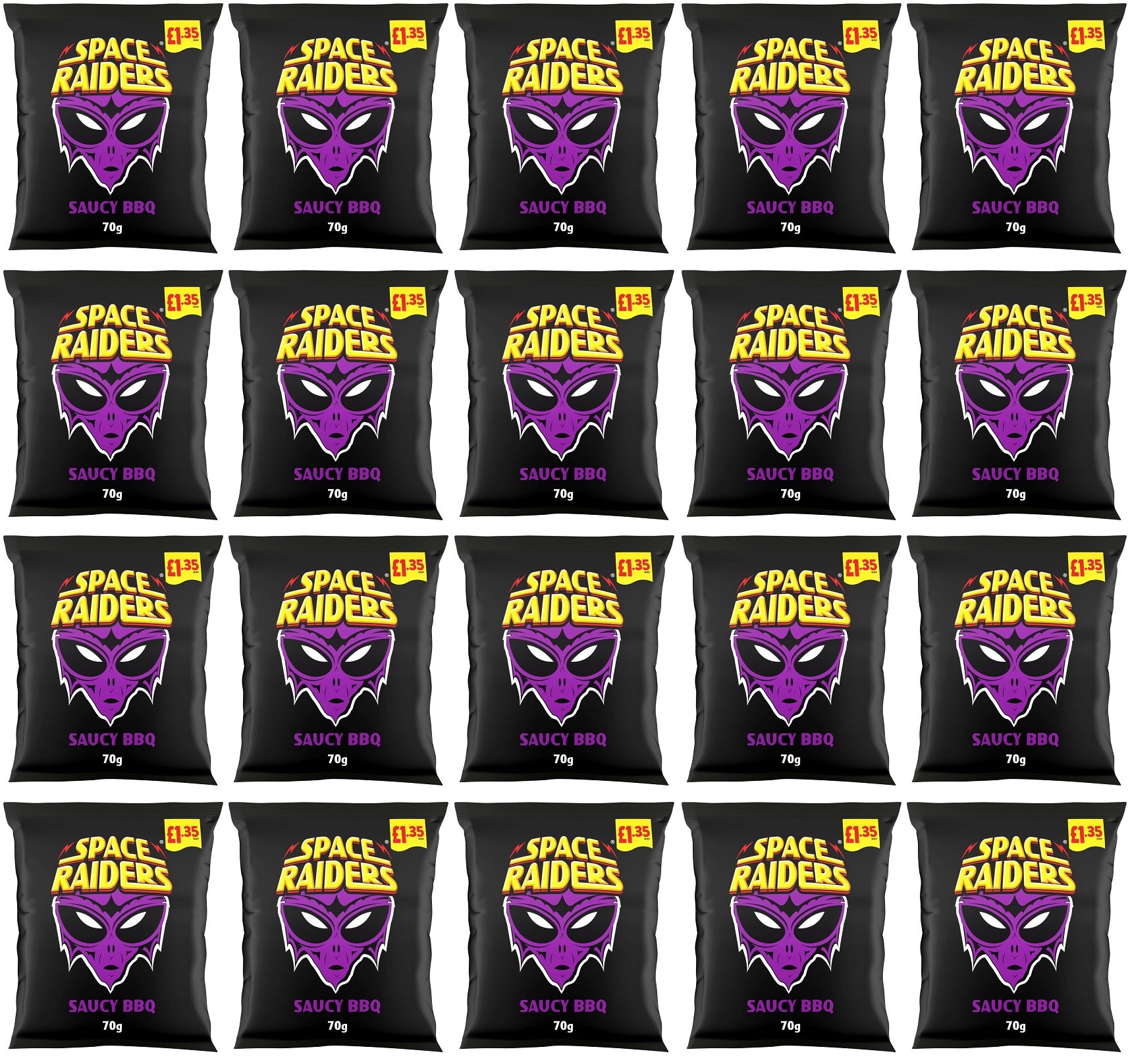 20 x Kp Space Raiders Saucy Bbq - 70GM