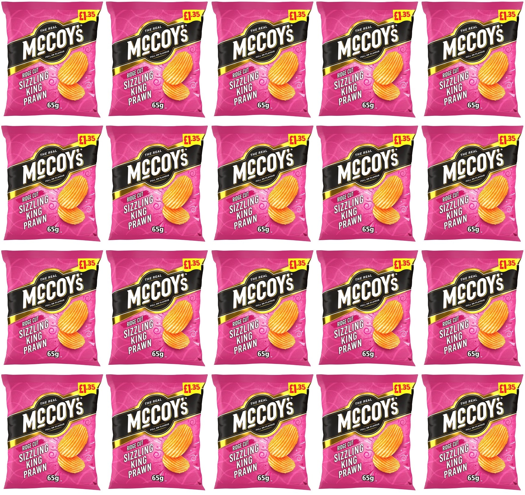 20 x Mccoys Sizzling King Prawn - 65GM