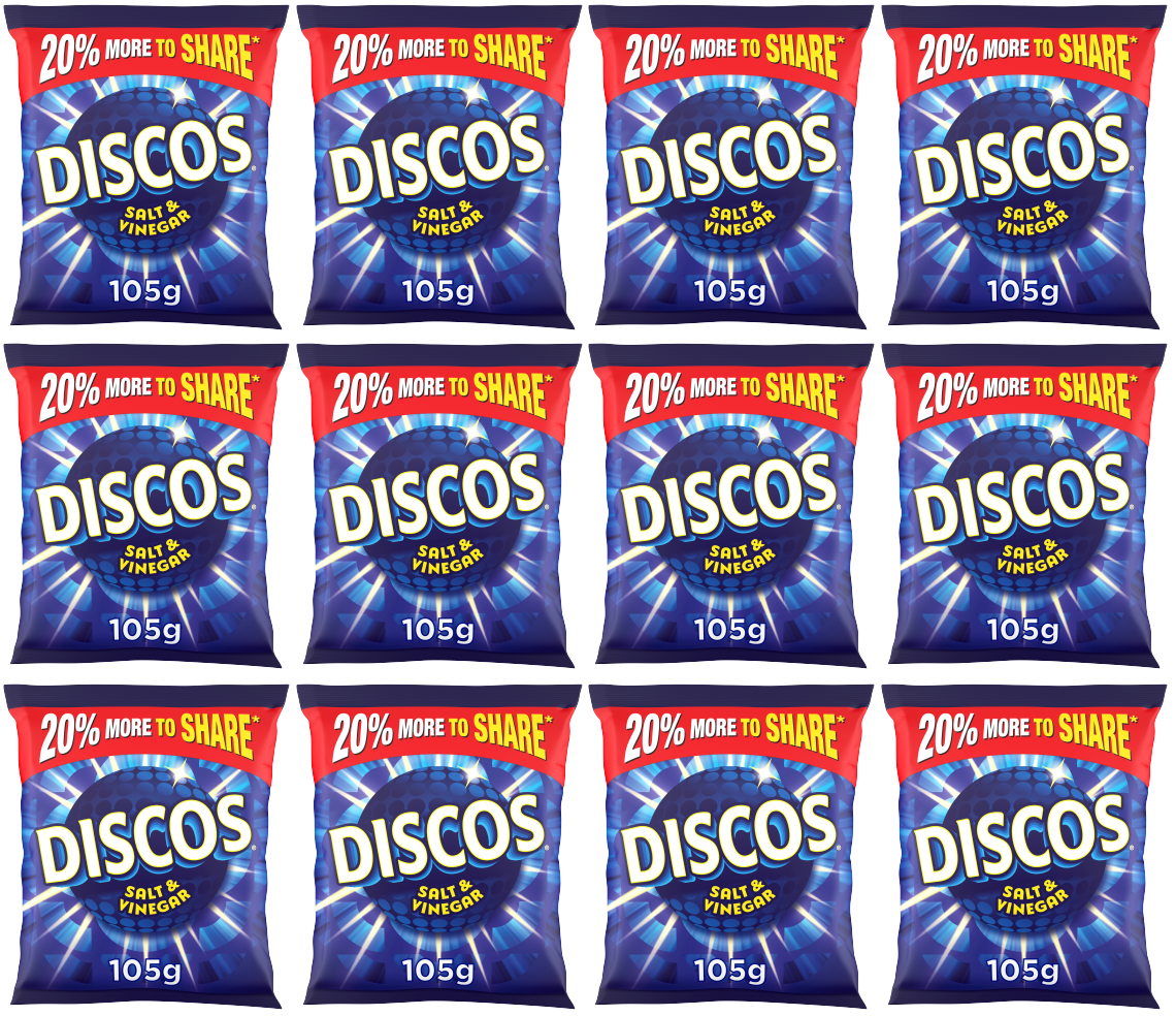 12 X Kp Discos Salt & Vinegar Sharing - 105Gm