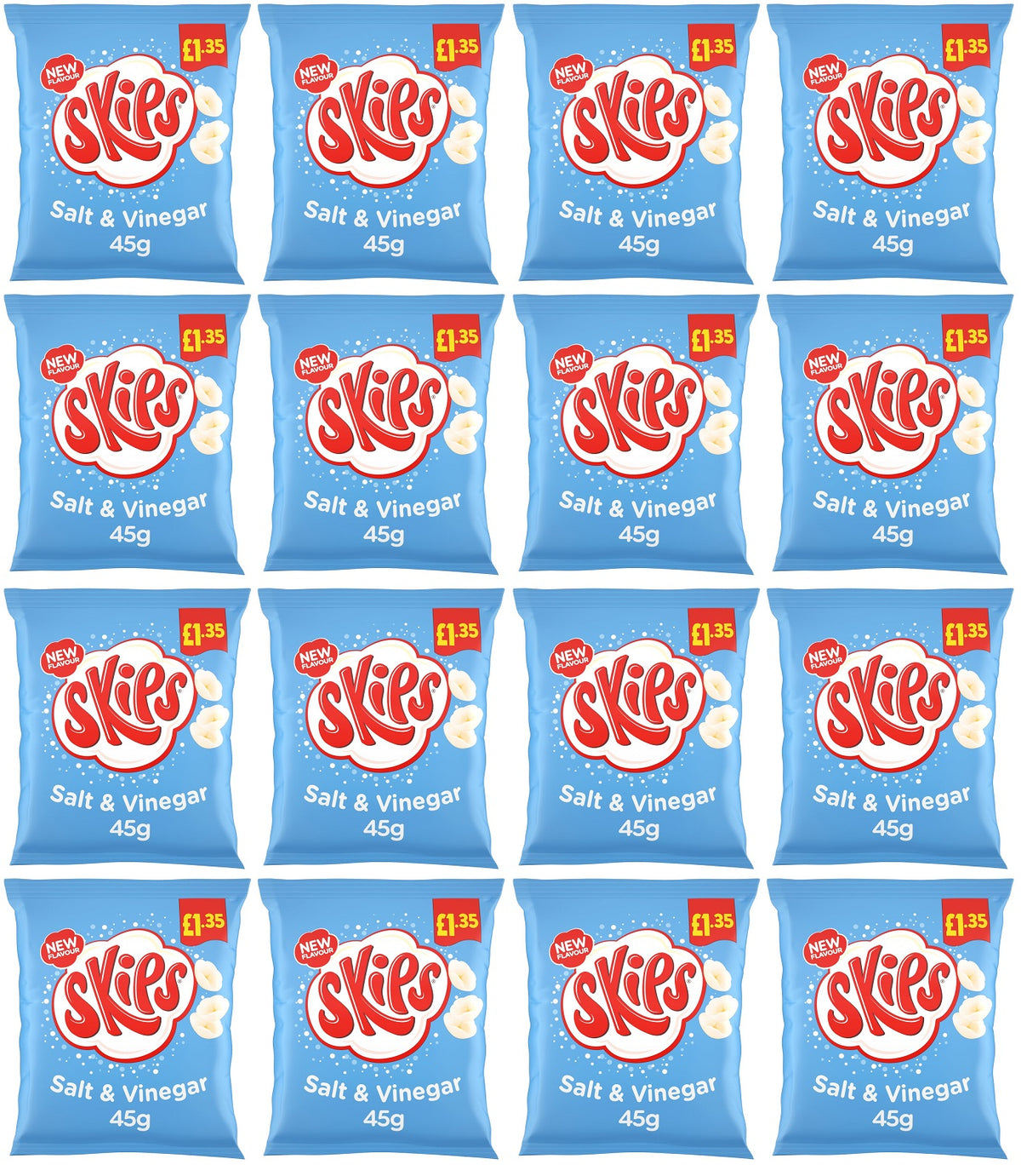 16 X Kp Skips Salt & Vinegar - 45Gm