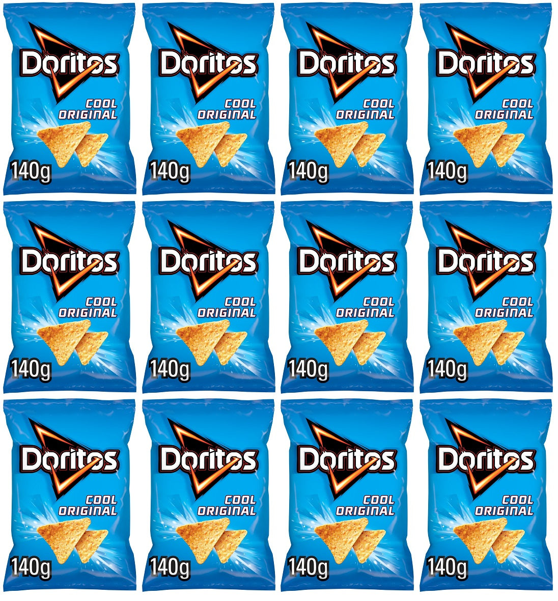 12 x Doritos Cool Original Tortilla Chips Sharing Bag Crisps 140G