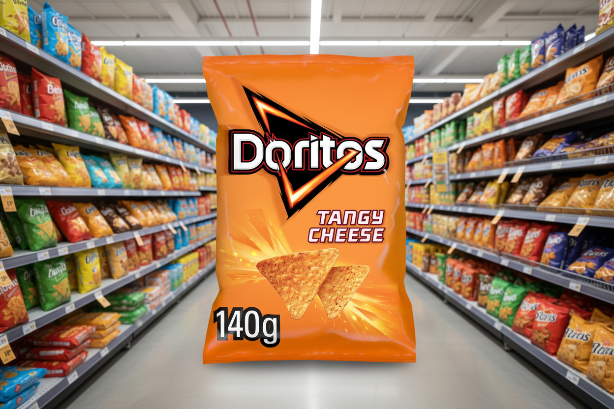 12 x Doritos Tangy Cheese Tortilla Chips Sharing Bag Crisps 140G