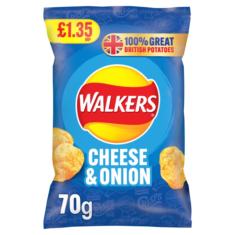 18 x Walkers Cheese & Onion - 70GM