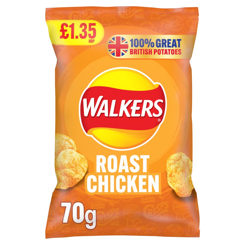 18 x Walkers Roast Chicken - 70GM