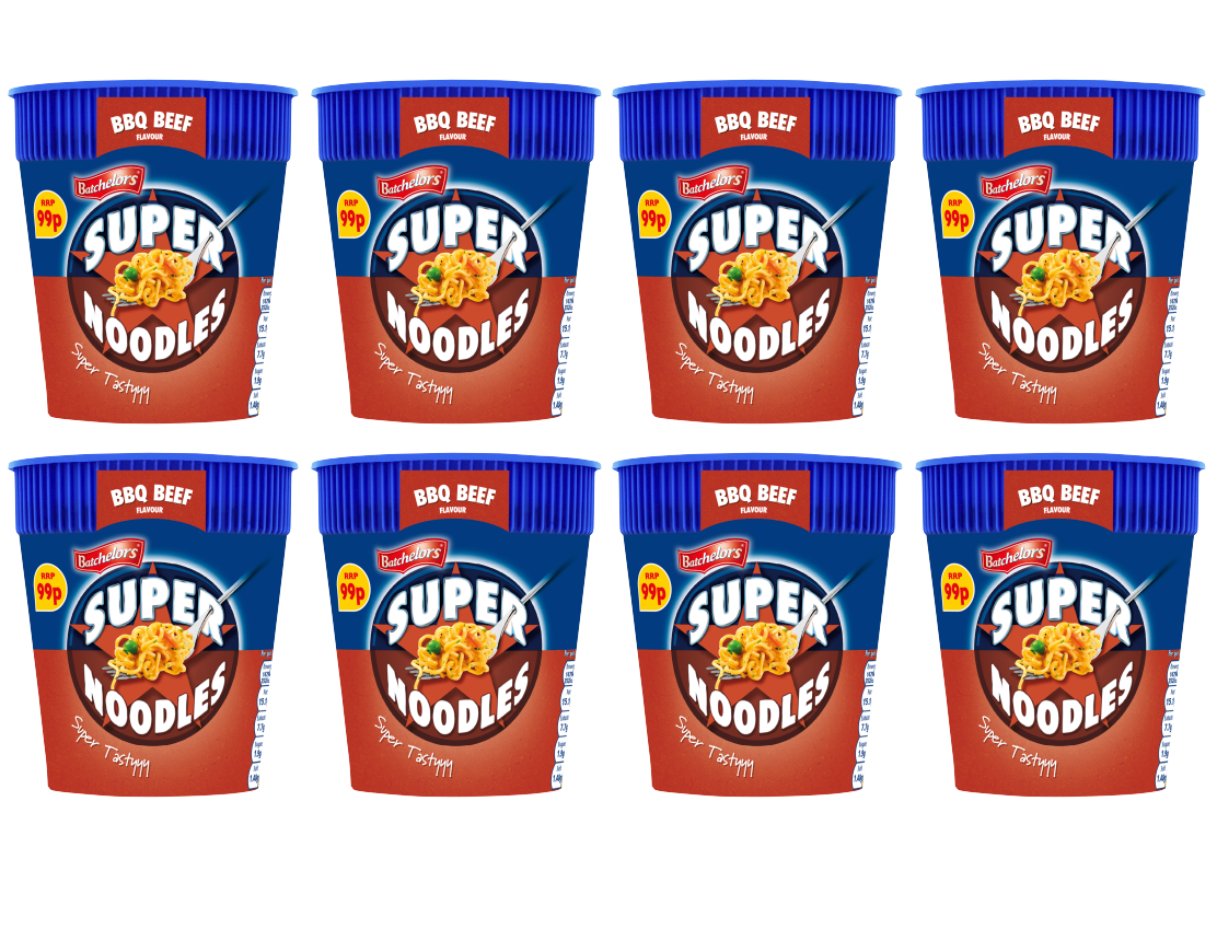 8 x Batchelors Super Noodle Pot Beef - 75Gm