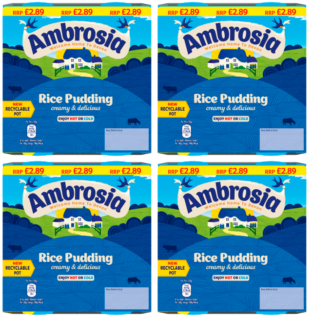 4 x Ambrosia Rice Pots 4-pack - 125GM