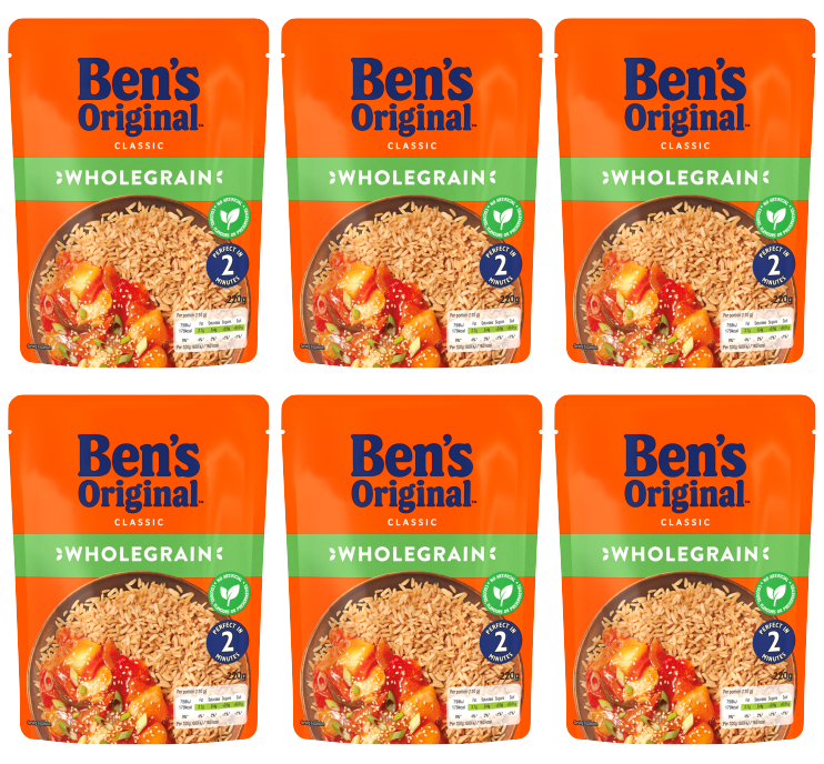 6 x Bens Original Wholegrain Microwave Rice - 220G