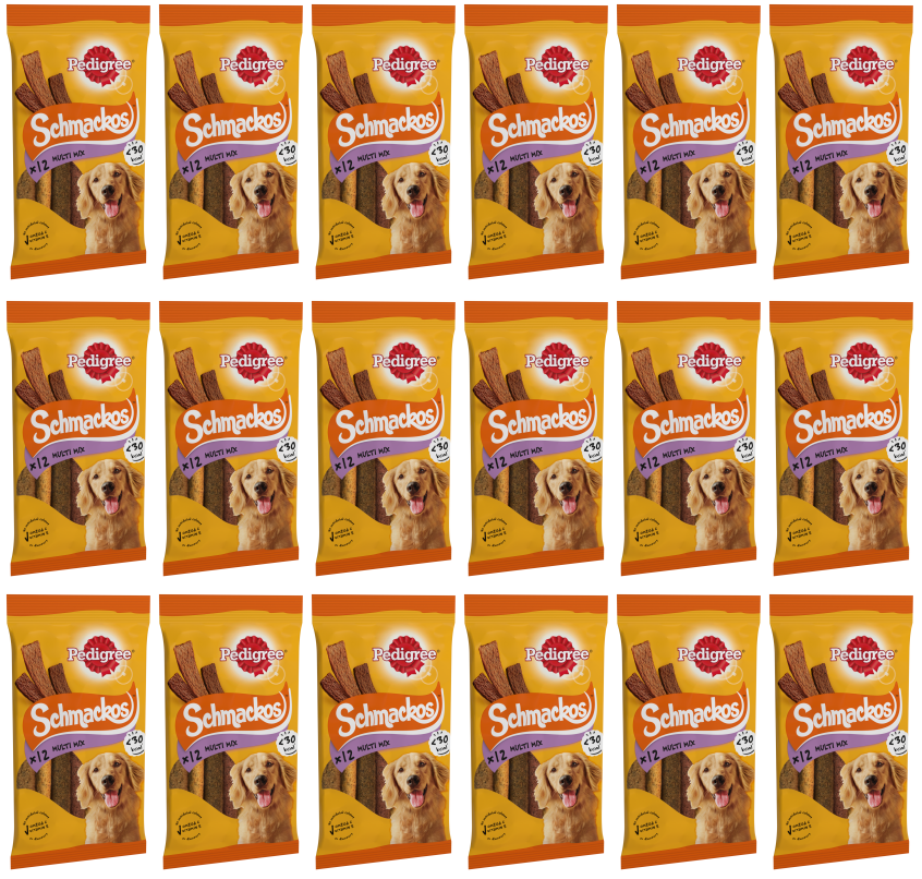 18 x Pedigree Schmackos Beef 12 Stick 86Gm