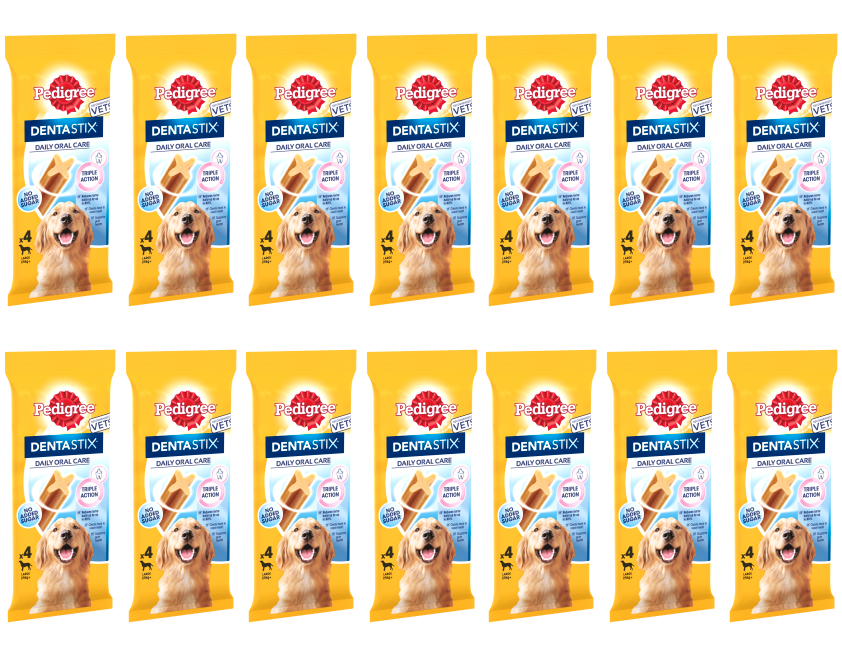 14 x Pedigree Dentastix Dental Chews Dog 4 Large Sticks 154G