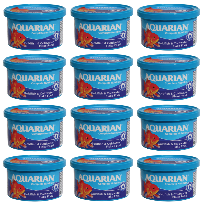 12 x Aquarian Goldfish Food Flakes - 25Gm