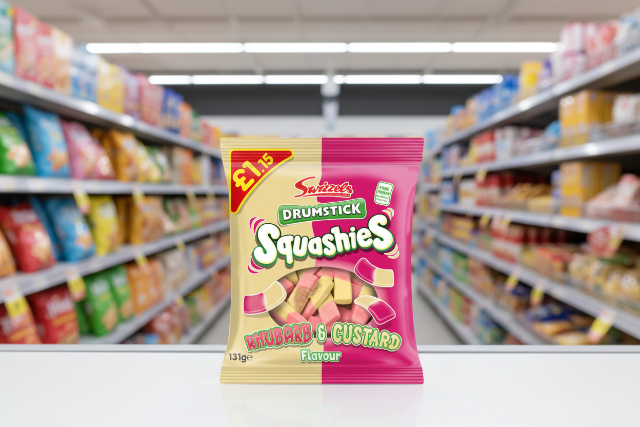12 x Swizzels Squashies Rhubarb & Custard - 120Gm