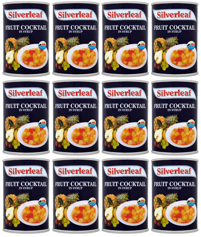 12 x Silver Leaf Fruit Cocktail In Syrup 410Gm