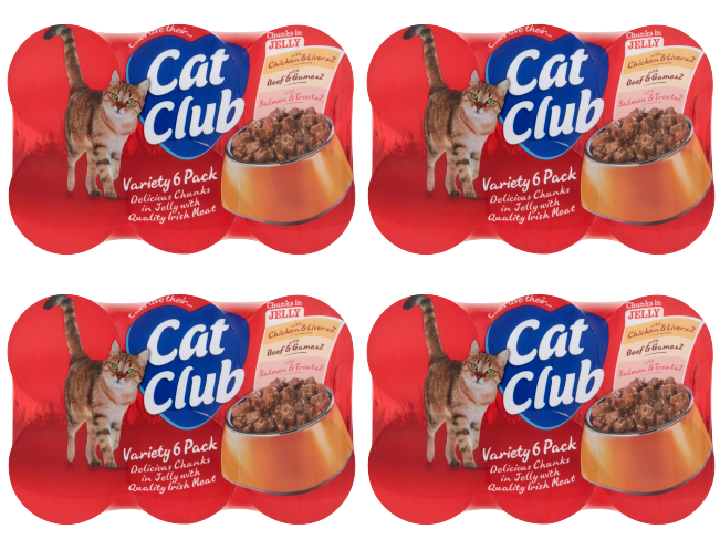 4 x Cat Club Chunks In Jelly Variety Pack 6 X 400G