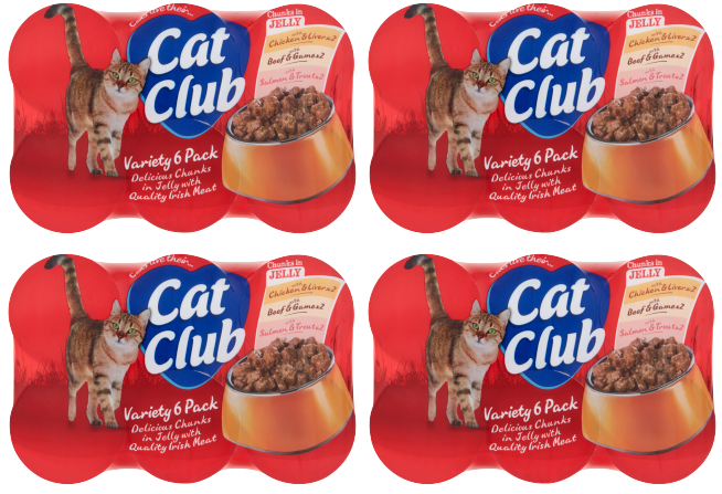 4 x Cat Club Variety Chunks In Jelly 6Pk 6X400G