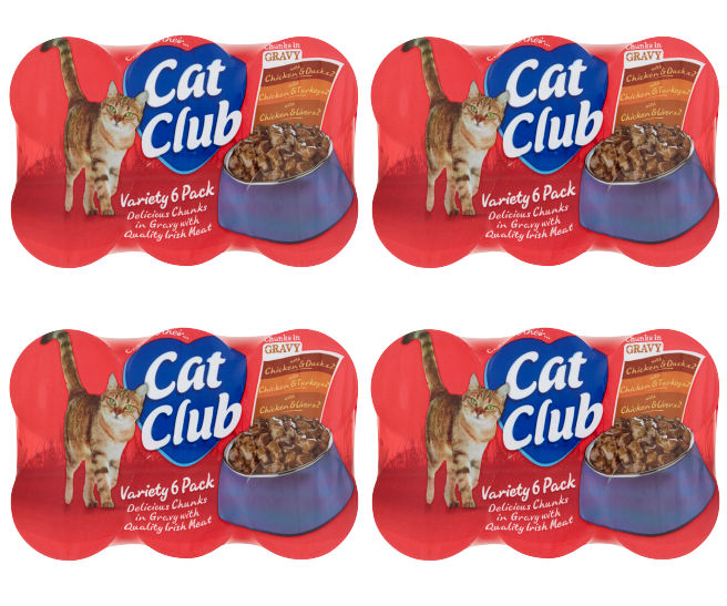 4 x Cat Club Chunks In Gravy Variety Pack 6 X 400G