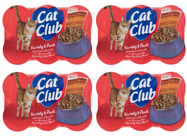 4 x Cat Club Variety Chunks In Gravy (6X400G pack)
