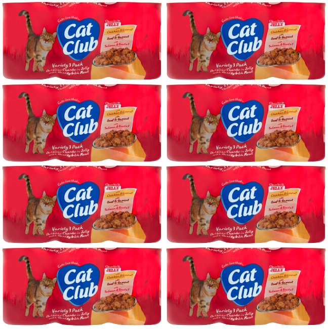 8 x Cat Club Chunks In Jelly Variety Pack 3 X 400G