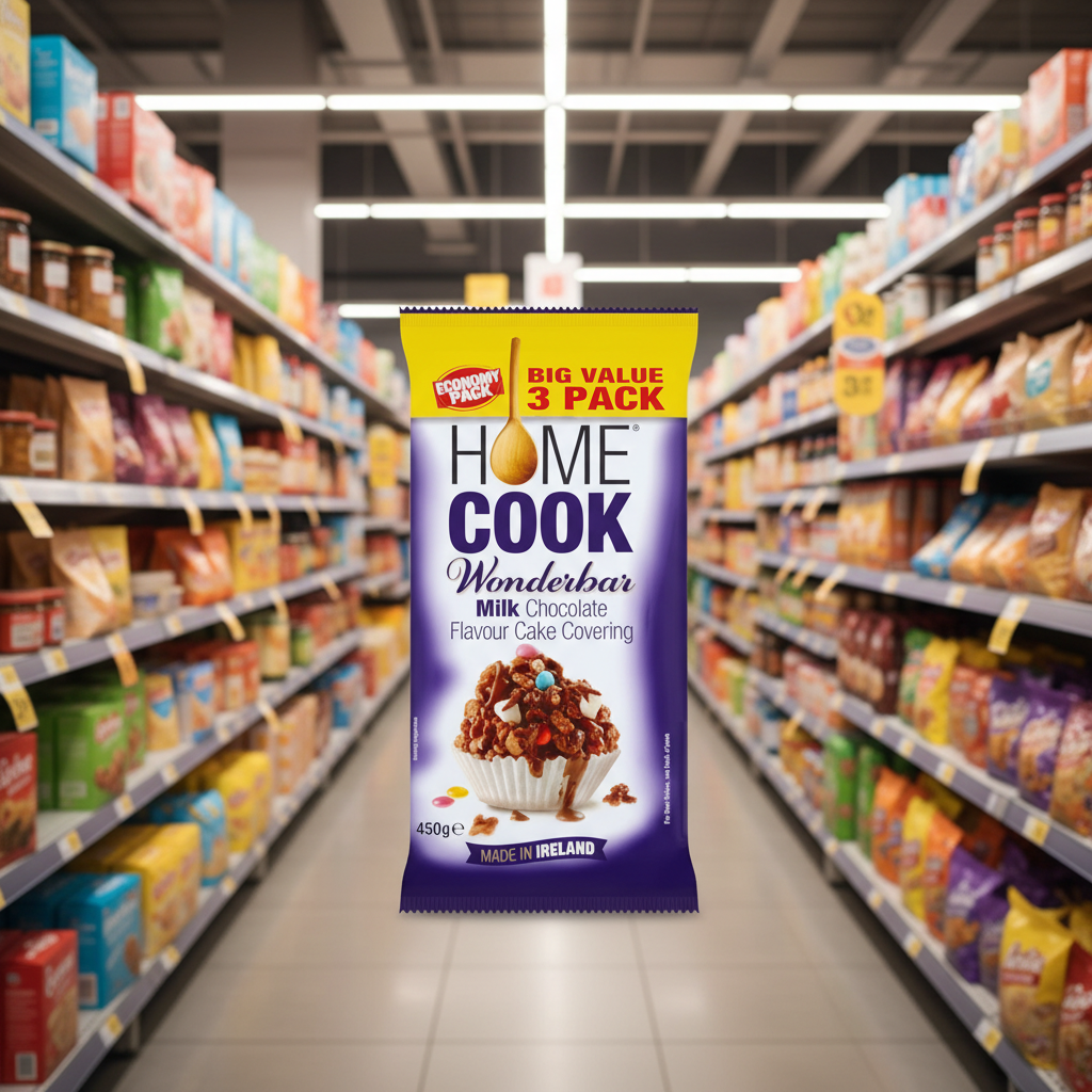 6 x Homecook Wonderbar Milk Choc 3 Pack - 450G