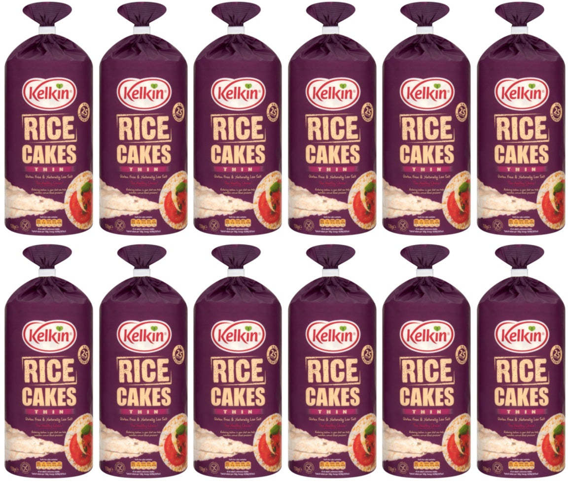 12 x Kelkin Unsalted Rice Cakes 2 X 100G (200G)