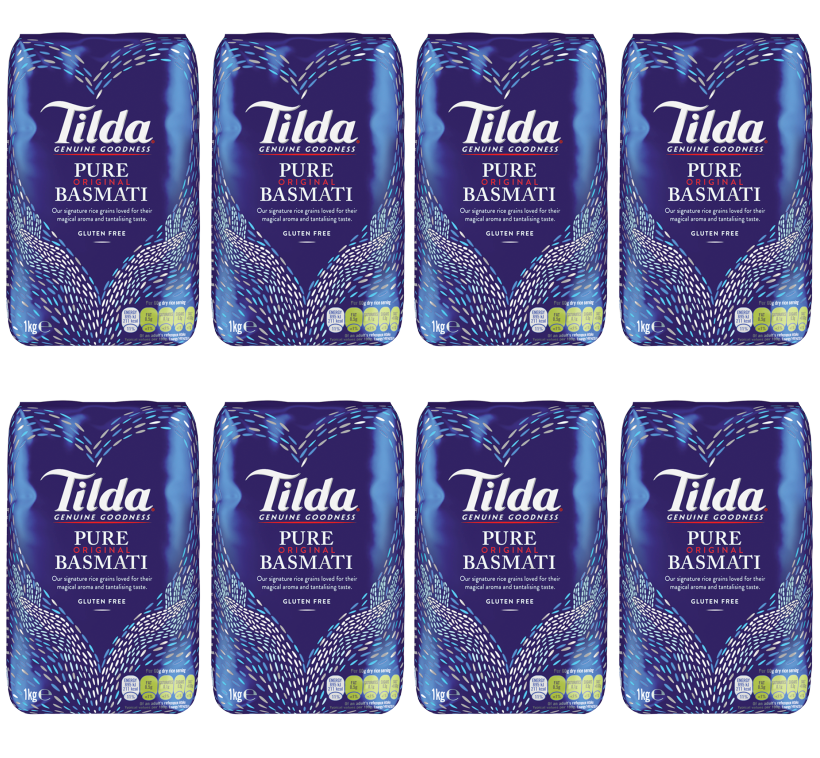 8 x Tilda Basmati Rice 1Kg