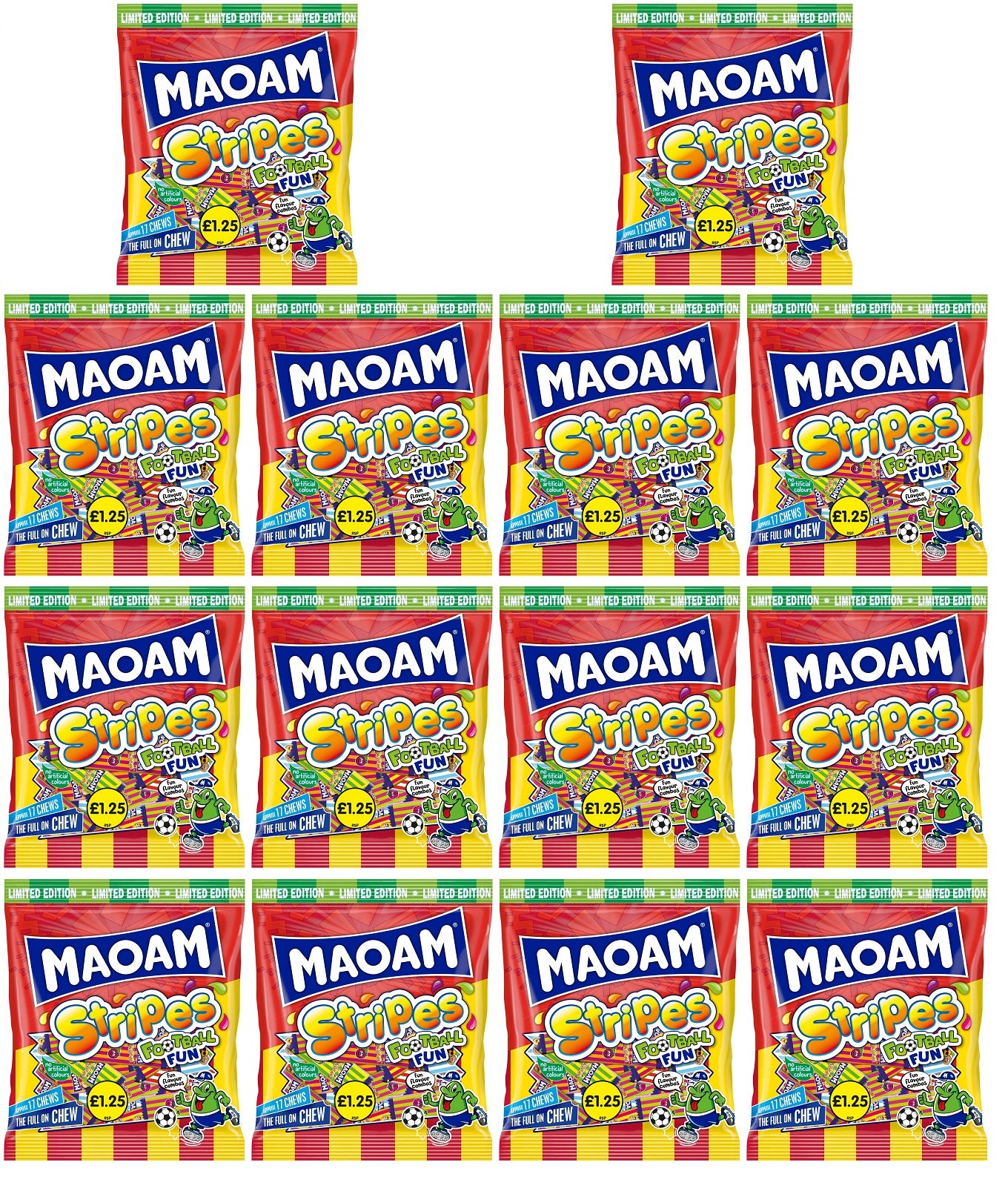 14 X Haribo Maoam Stripes Football Fun - 140Gm