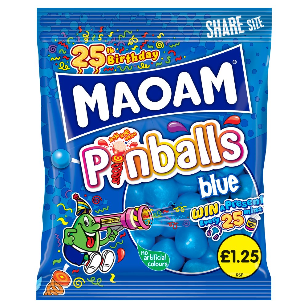 14 X Haribo Maoam Pinballs Blue - 140Gm