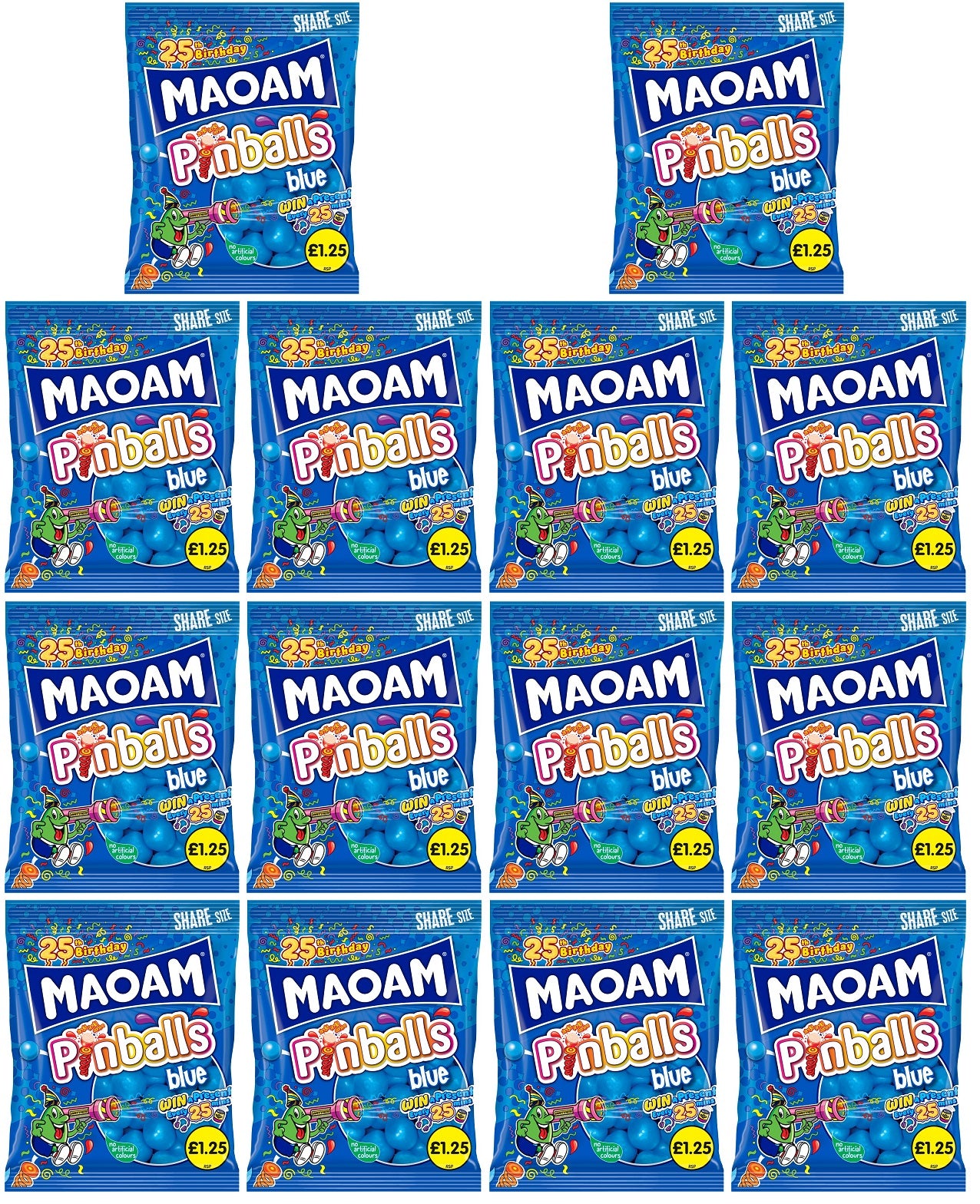 14 X Haribo Maoam Pinballs Blue - 140Gm