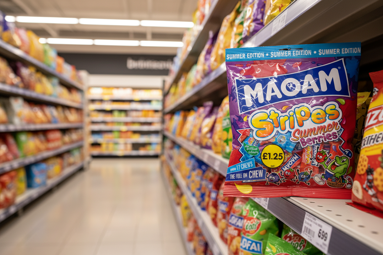 14 x Haribo Maoam Stripes Summer Berries (ltd Edition) - 140GM