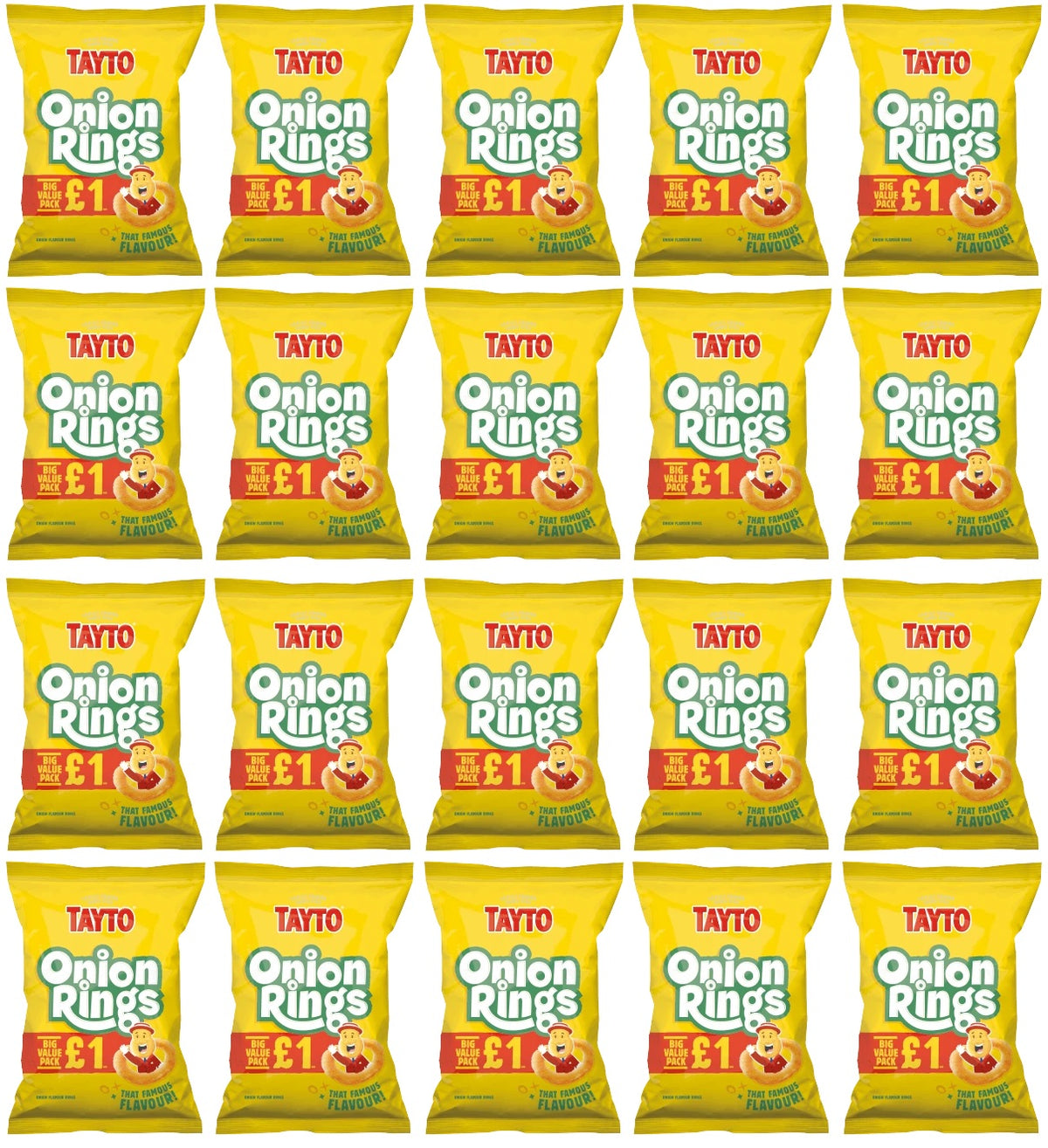 20 X Tayto Onion Rings - 26Gm