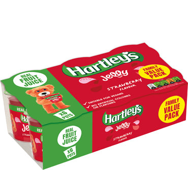 6 x Hartleys Strawberry Jelly Pot 6 Pk - 6X125GM