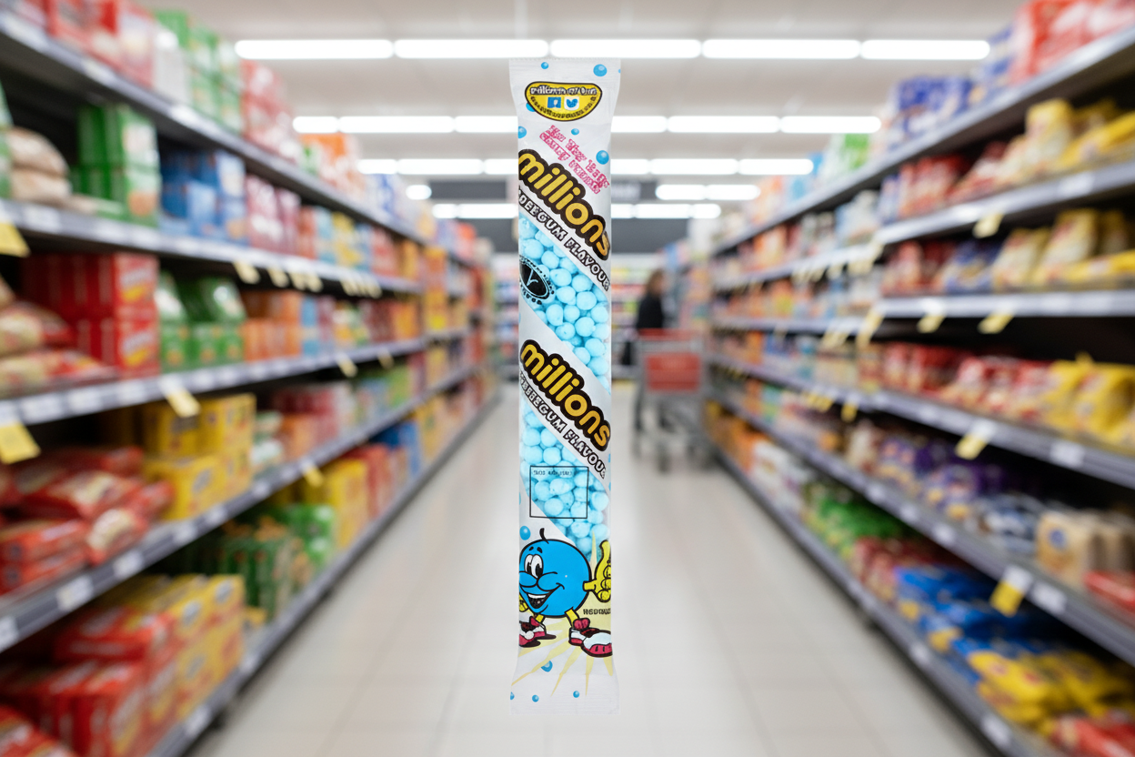 12 x Millions Tubes Bubblegum 60Gm