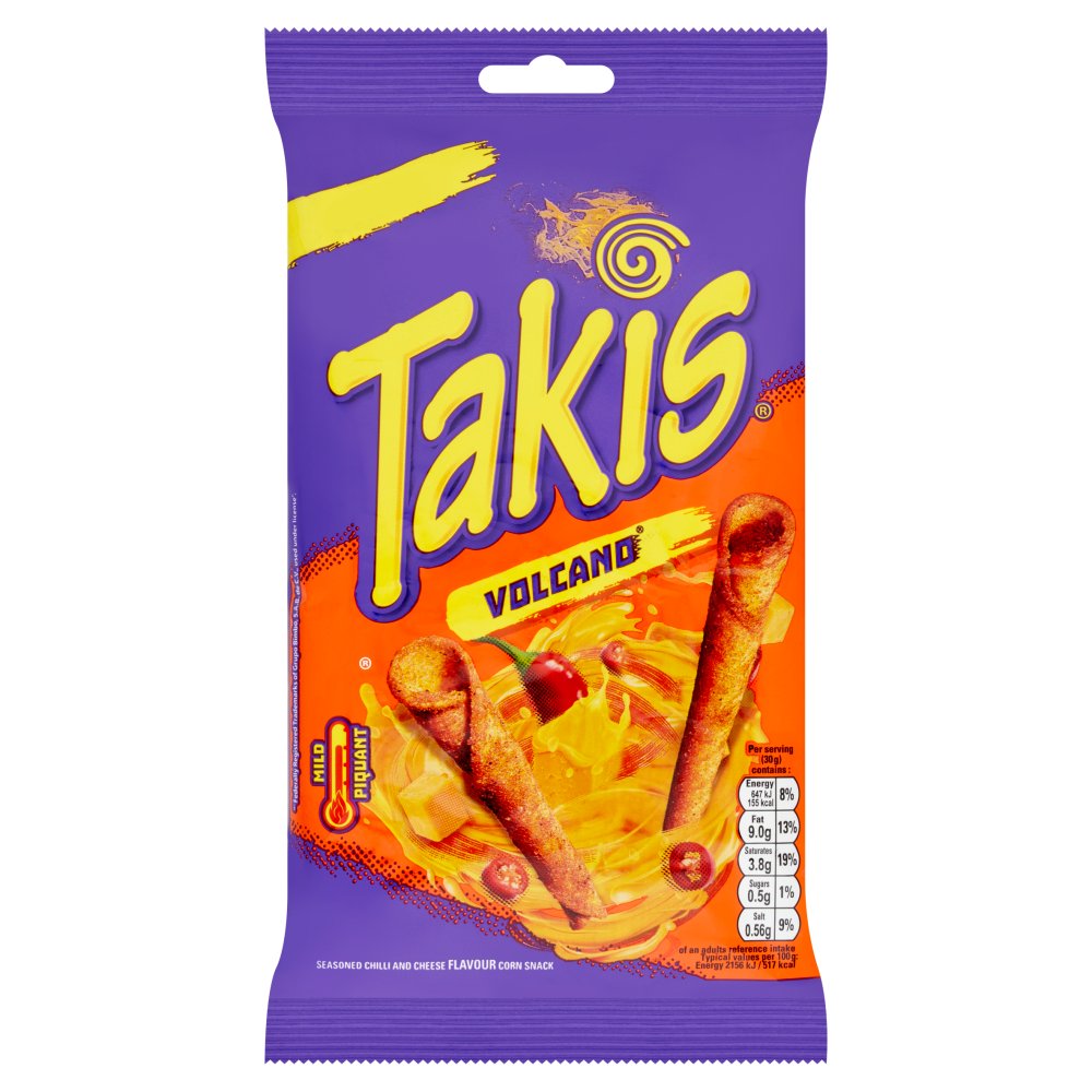 18 x Takis Volcano Cheese & Chilli Snack - 100GM
