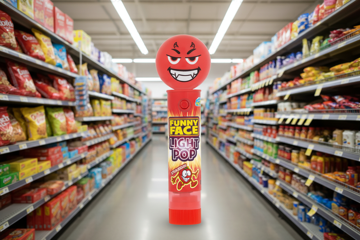 12 x Candy Factory Funny Face Light Up Pro 11Gm