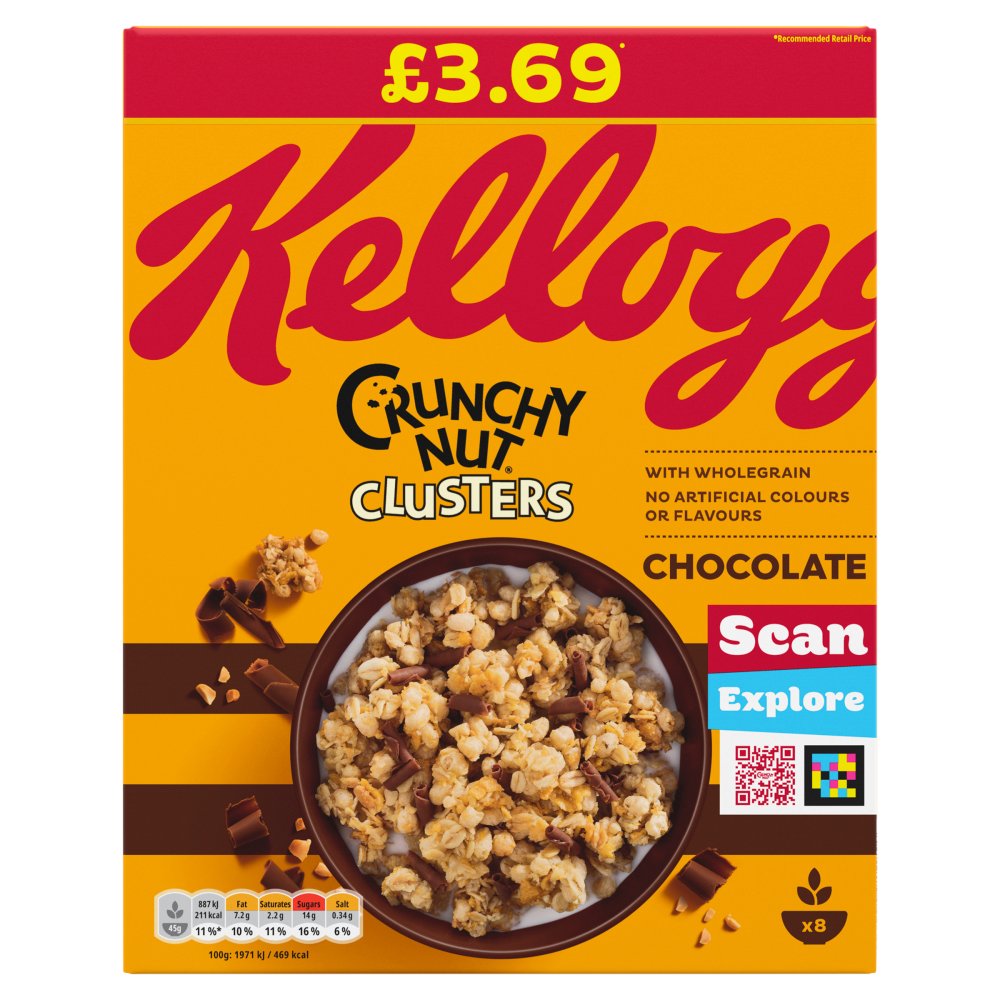6 X Kelloggs Crunchy Nut Clusters Choc - 400G