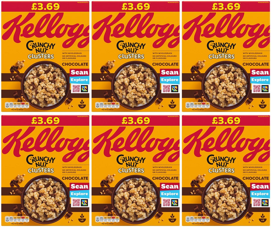 6 X Kelloggs Crunchy Nut Clusters Choc - 400G