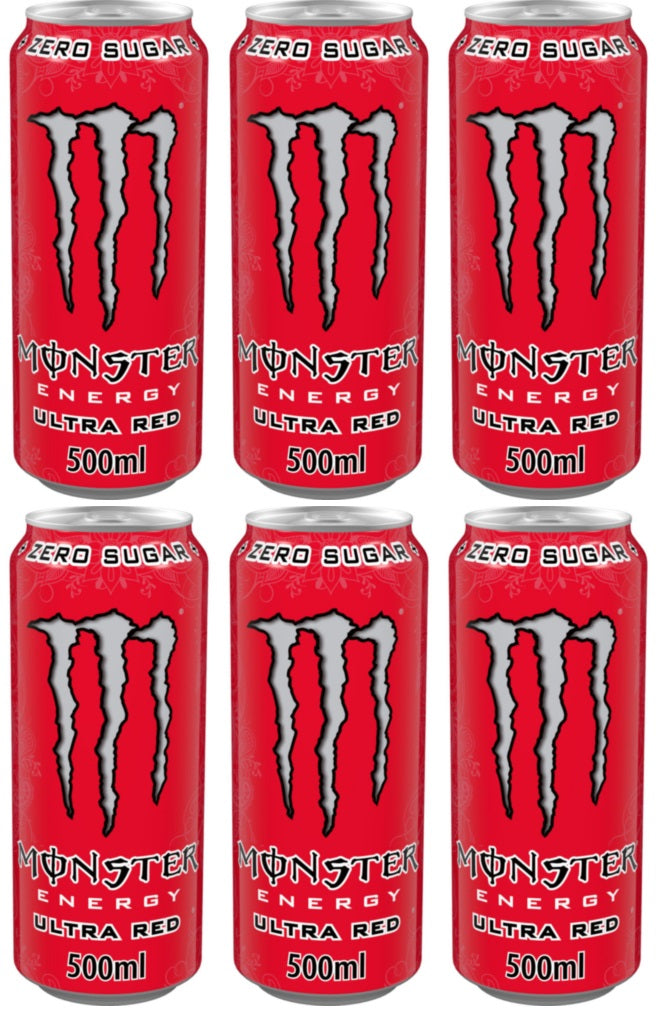 6 x Monster Ula Red Energy Drink 4X500Ml