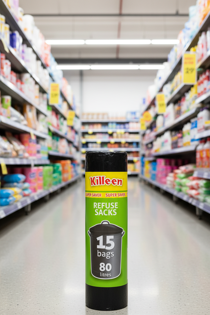 30 x Killeen Refuse Sack 80 Litre 15 Pack