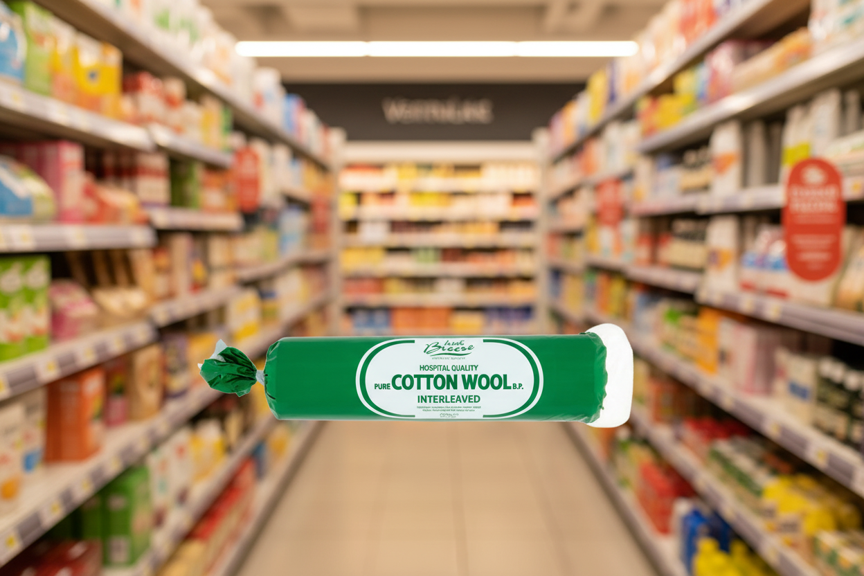 12 x Irish Breeze Hospital Quality Pure Cotton Wool Interleaved 250G