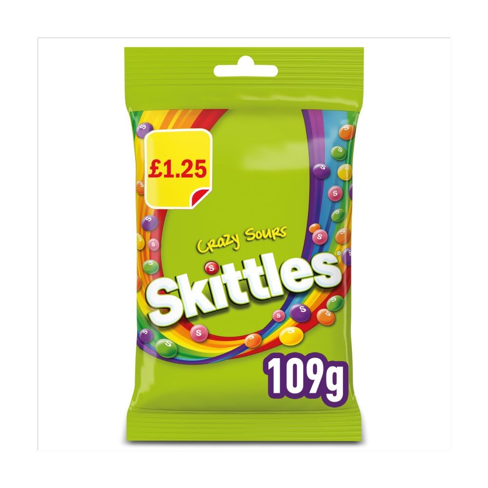14 x Skittles Sours Treat Bag - 109GM