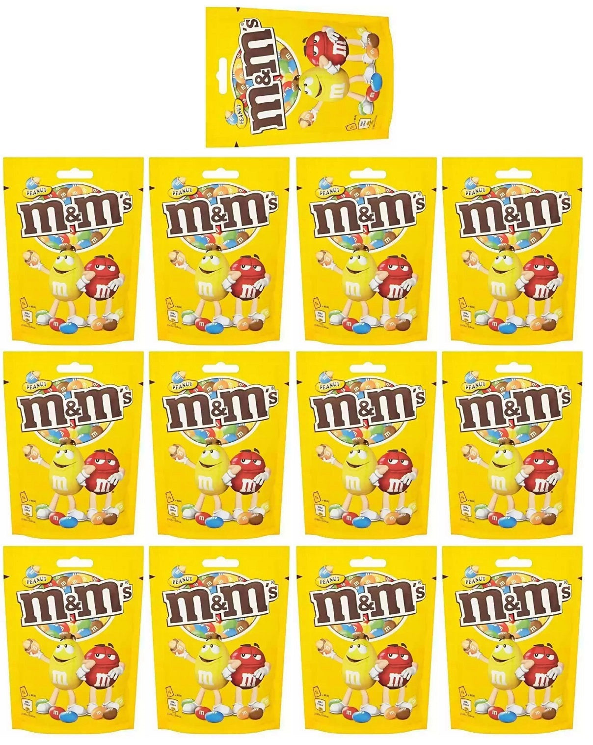 13 x M&m's Peanut Milk Chocolate Pouch Bag - 112GM