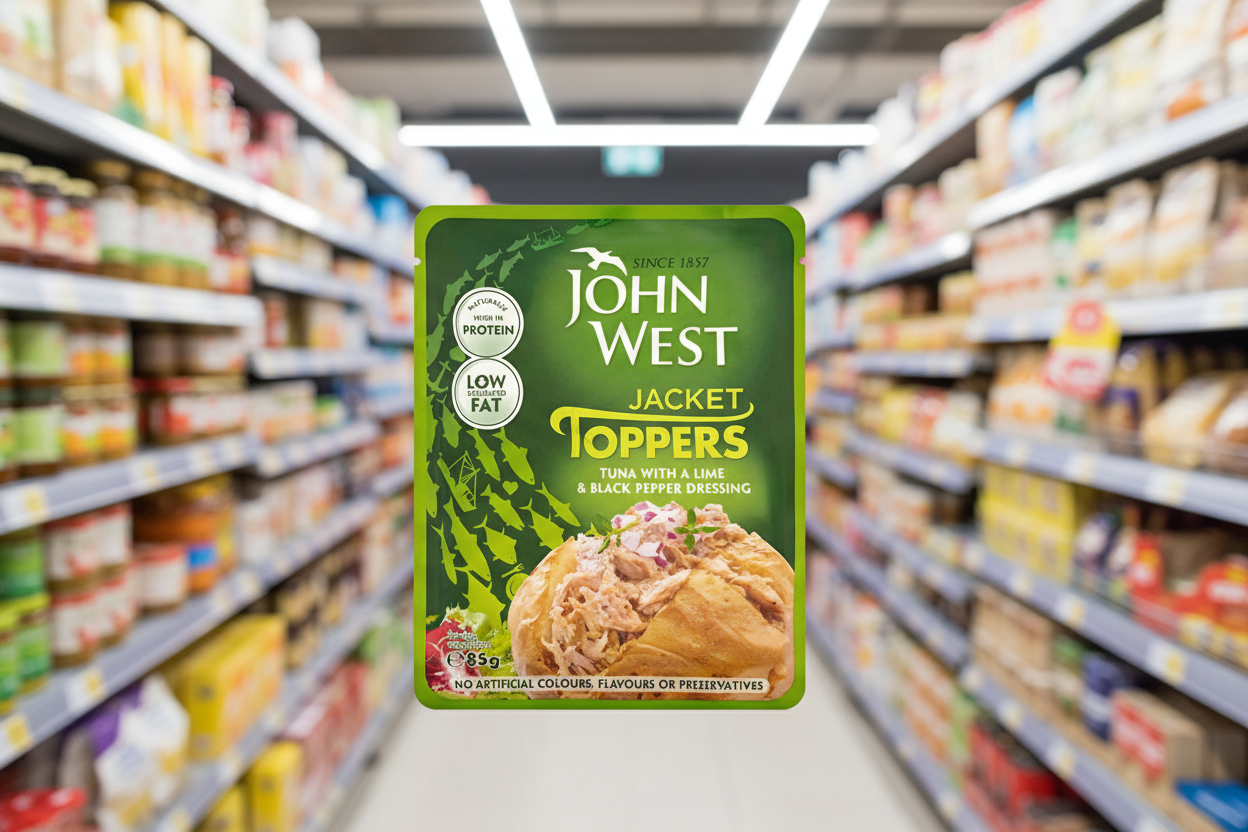 20 x John West Jacket Toppers Tuna With A Lime & Black Pepper Dressing 85G