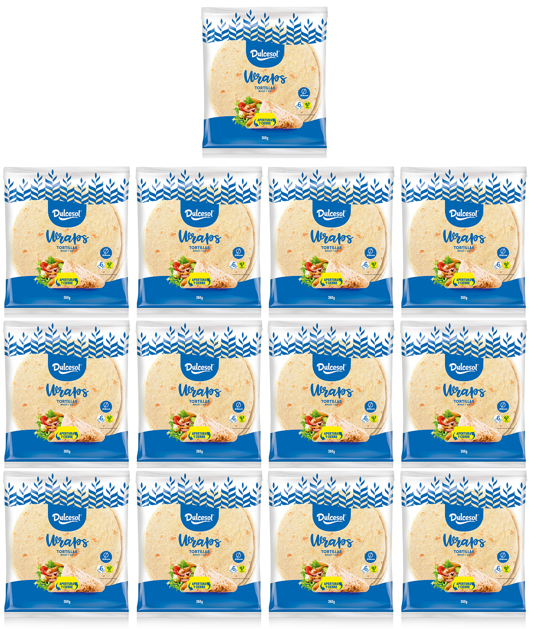13 x Dulcesol Tortilla Wraps Large 6pk - 360