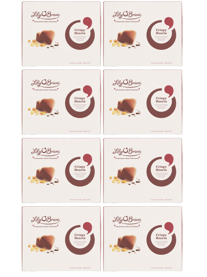 8 x Lillys - Crispy Heart 12 Chocolate 168Gm