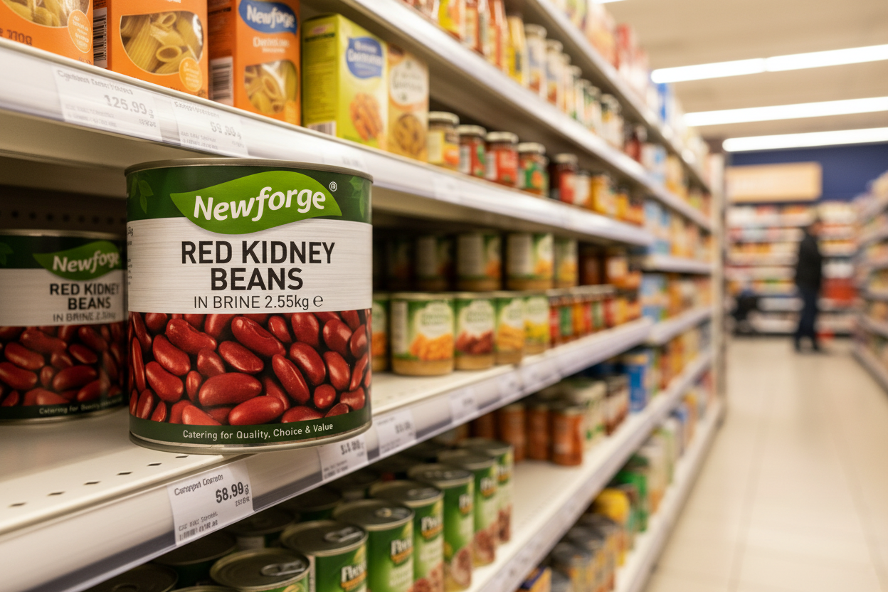 6 x Newforge Red Kidney Beans In Brine 2.55Kg