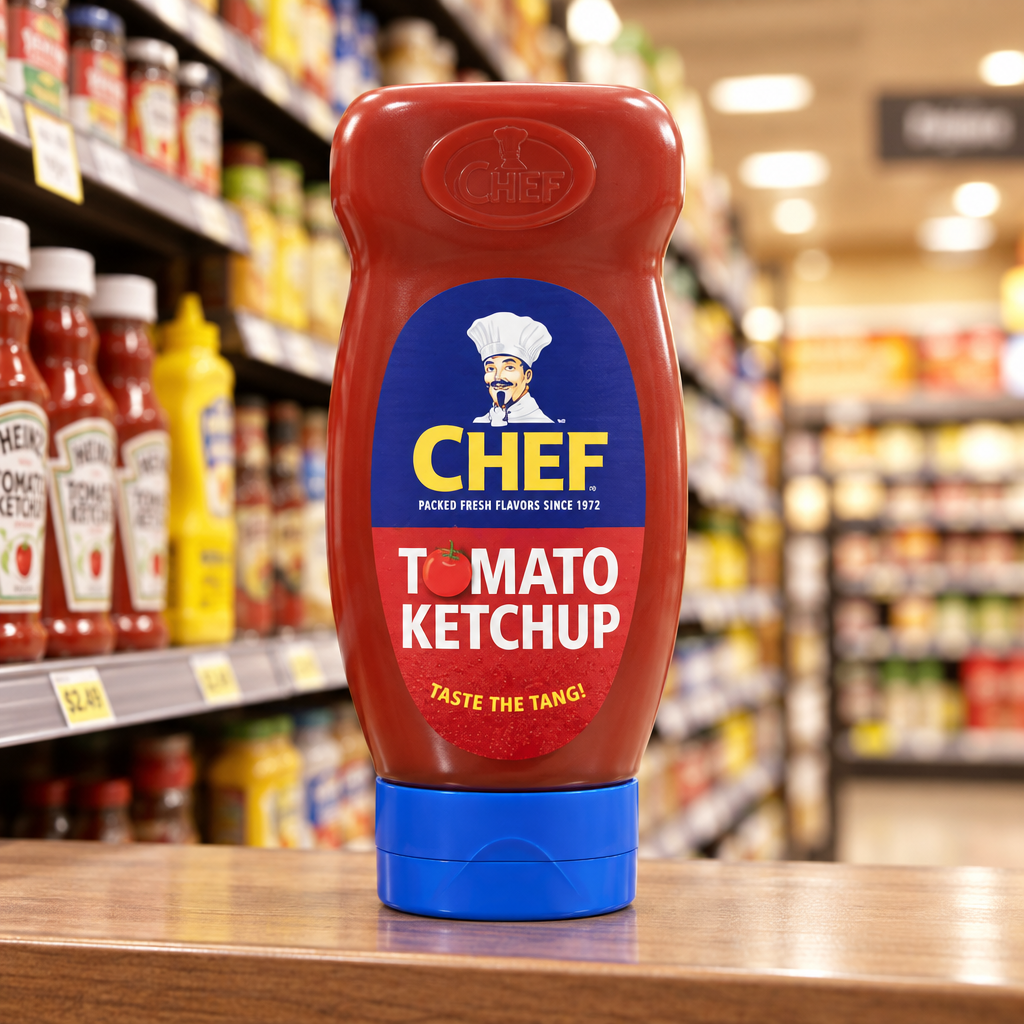 12 x Chef Squeezy Ketchup 485Gm
