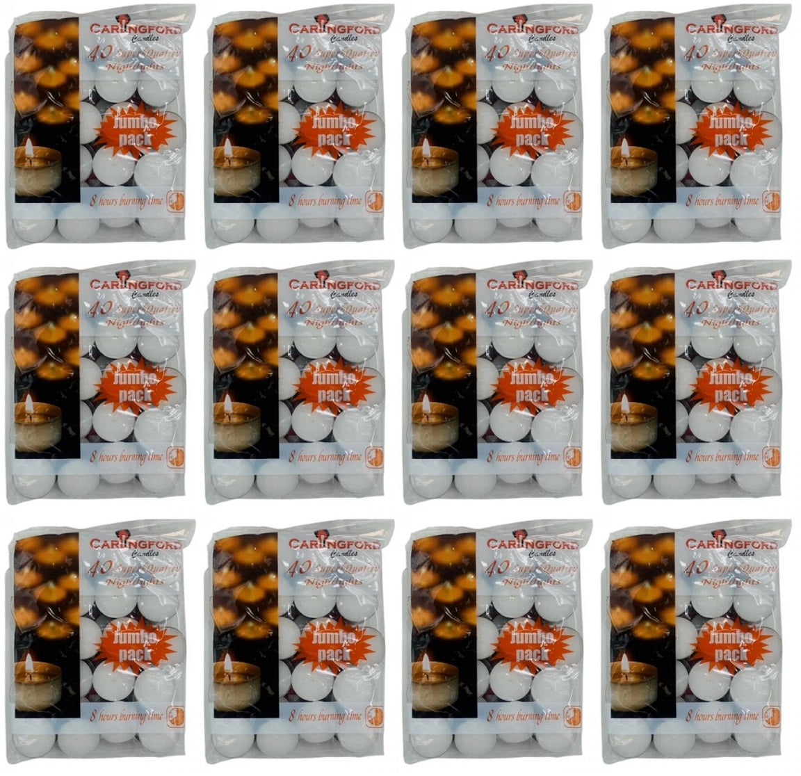12 x Carlingford White Nightlight 8 Hour - 40 Pack