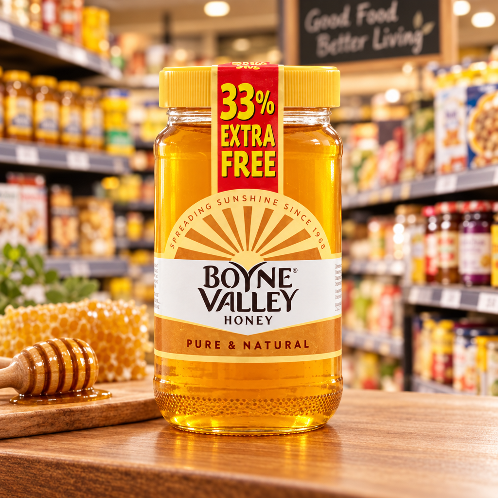 12 x Boyne Valley Honey Jar +33% Extra Free - 454Gm