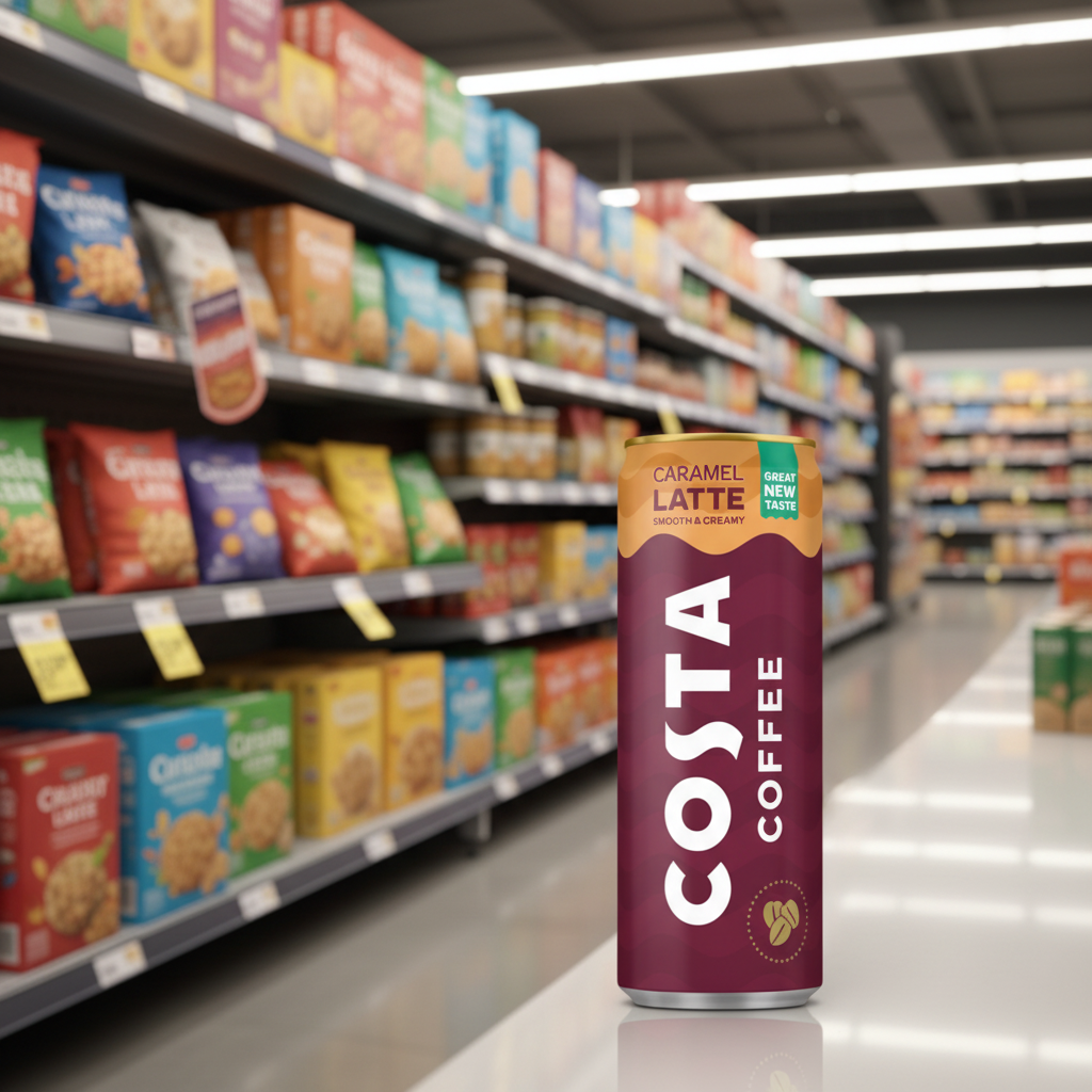 12 X Costa Coffee Caramel Latte Can 250ML