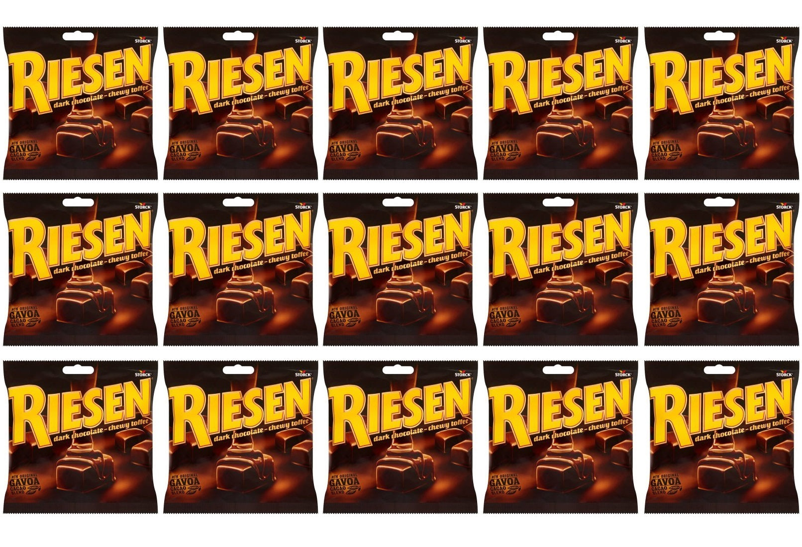 15 x Riesen Dark Chocolate - Chewy Toffee 135G